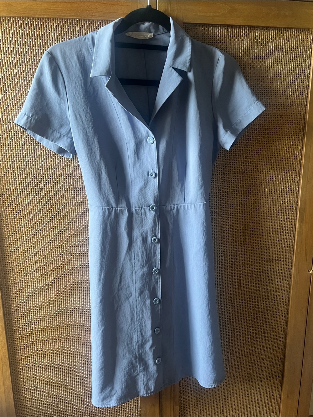Everlane Light Blue Button-Front Shirt Dress